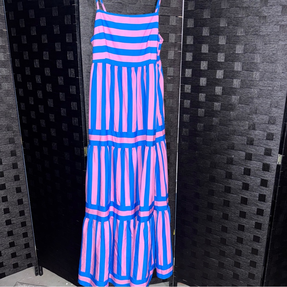 Striped Pink and Blue Maxi Skirt